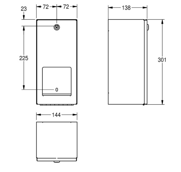 KWC Rodan WC popieriaus laikiklis iš nerūdijančio plieno, rakinamas, 2 rulonų talpa, matinis