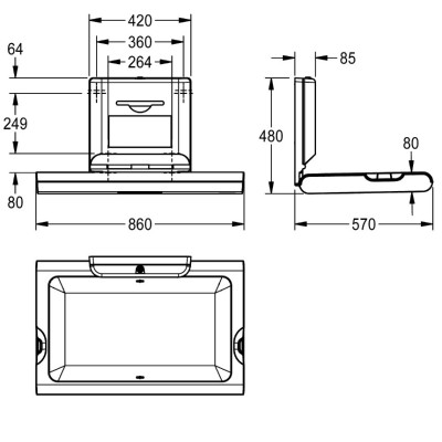 KWC Cambrino horizontalus, atlenkiamas vystymo stalas