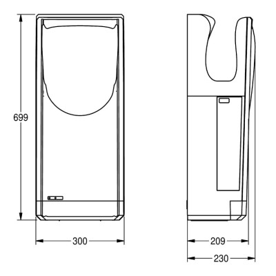 KWC rankų džiovintuvas "Hands in" tipo, kabinamas ant sienos
