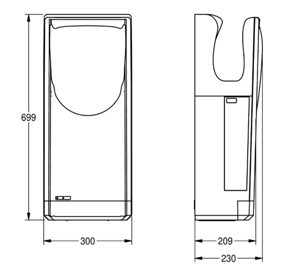 KWC rankų džiovintuvas "Hands in" tipo, kabinamas ant sienos