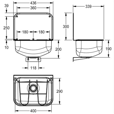 KWC Sirius atliekų (ūkinė) plautuvė, nerūdijančio plieno su grotelėmis