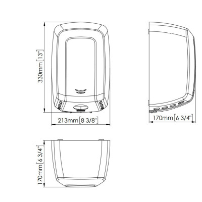 Mediclinics „Machflow® Plus“ jutikliu valdomas rankų džiovintuvas, juodos matinės spalvos
