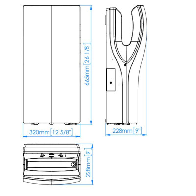 Mediclinics „Dualflow Plus eco“ greitaeigis rankų džiovintuvas, juodos matinės spalvos