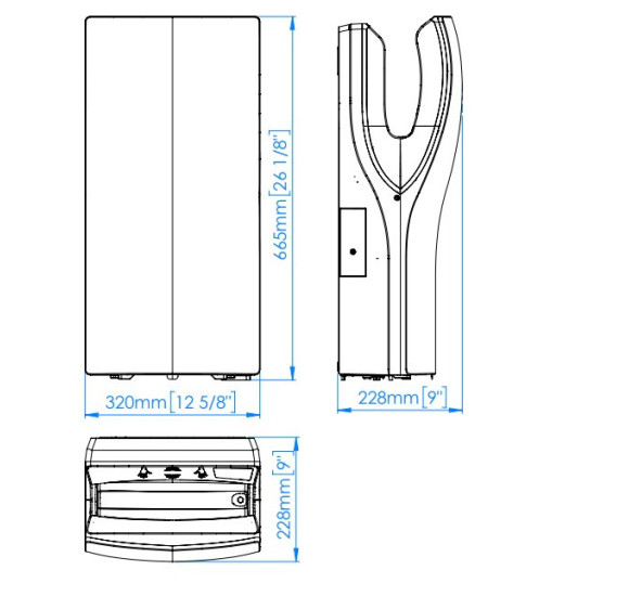 Mediclinics „Dualflow Plus eco“ greitaeigis rankų džiovintuvas, juodos matinės spalvos