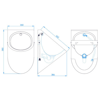 Mediclinics pakabinamas nerūdijančio plieno pisuaras, SNU128CS