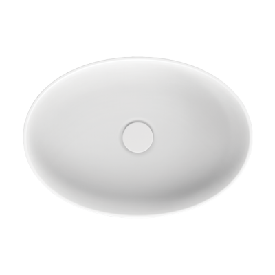 Balteco NEO E Xonyx akmens masės pastatomas praustuvas, 54x38x14cm, baltos matinės spalvos, dugno vožtuvas komplekte