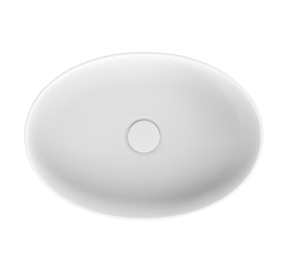 Balteco NEO E Xonyx akmens masės pastatomas praustuvas, 54x38x14cm, baltos matinės spalvos, dugno vožtuvas komplekte