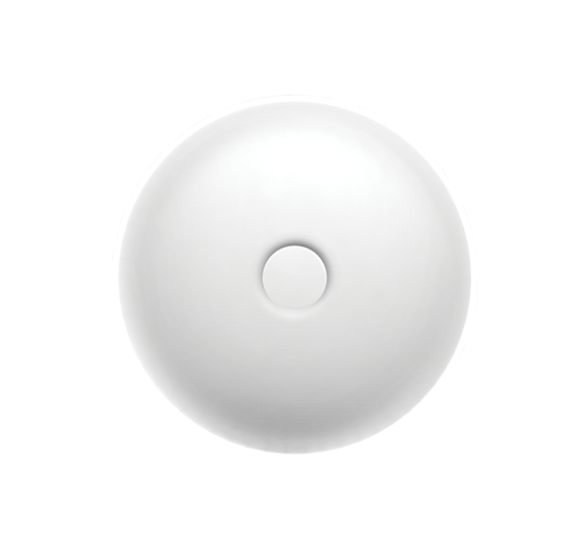 Balteco NEO C Xonyx akmens masės pastatomas praustuvas, 41 cm skersmens, baltos matinės spalvos, dugno vožtuvas komplekte