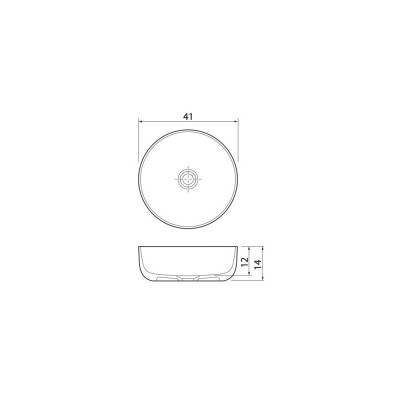 Balteco NEO C Xonyx akmens masės pastatomas praustuvas, 41 cm skersmens, baltos matinės spalvos, dugno vožtuvas komplekte