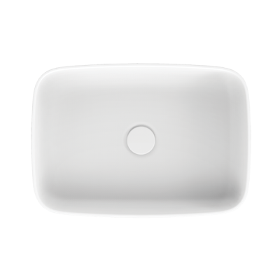 Balteco NEO R Xonyx akmens masės pastatomas praustuvas, 54x38x14cm, baltas matinis, dugno vožtuvas komplekte