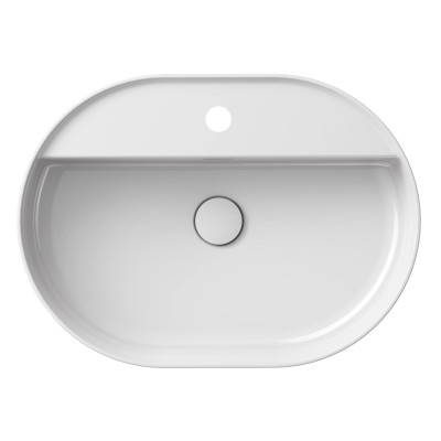 Ravak keraminis praustuvas Ceramic Slim O Shelf, su anga perpildymui, baltos blizgios spalvos