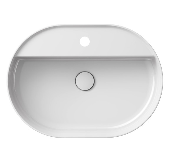 Ravak keraminis praustuvas Ceramic Slim O Shelf, su anga perpildymui, baltos blizgios spalvos