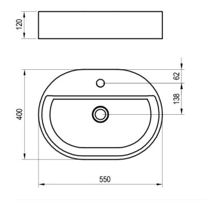Ravak keraminis praustuvas Ceramic Slim O Shelf, su anga perpildymui, baltos blizgios spalvos