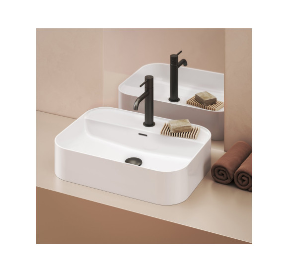 Ravak keraminis praustuvas Ceramic Slim R Shelf, su anga perpildymui