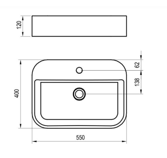 Ravak keraminis praustuvas Ceramic Slim R Shelf, su anga perpildymui