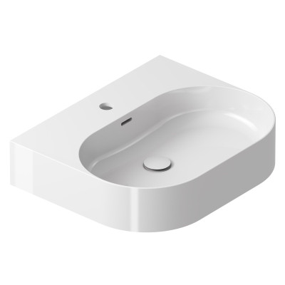 Ravak keraminis praustuvas Ceramic Slim O Wall, su anga perpildymui, baltos blizgios spalvos