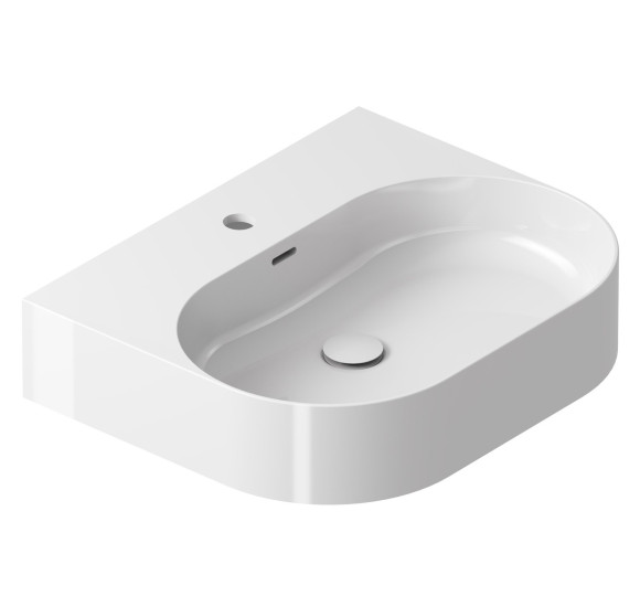 Ravak keraminis praustuvas Ceramic Slim O Wall, su anga perpildymui, baltos blizgios spalvos