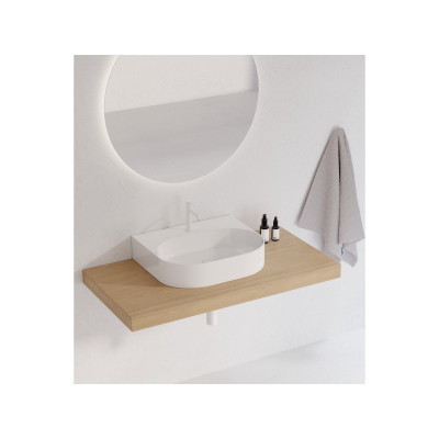 Ravak keraminis praustuvas Ceramic Slim O Wall, su anga perpildymui, baltos blizgios spalvos