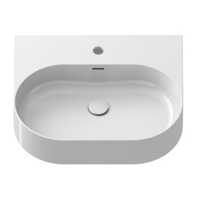 Ravak keraminis praustuvas Ceramic Slim O Wall, su anga perpildymui, baltos blizgios spalvos