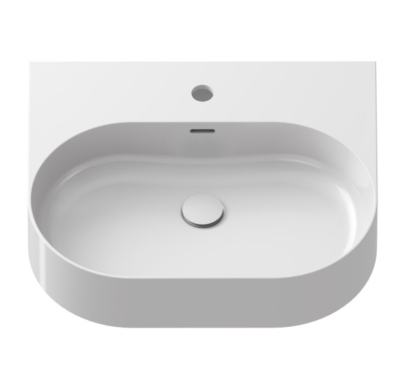 Ravak keraminis praustuvas Ceramic Slim O Wall, su anga perpildymui, baltos blizgios spalvos