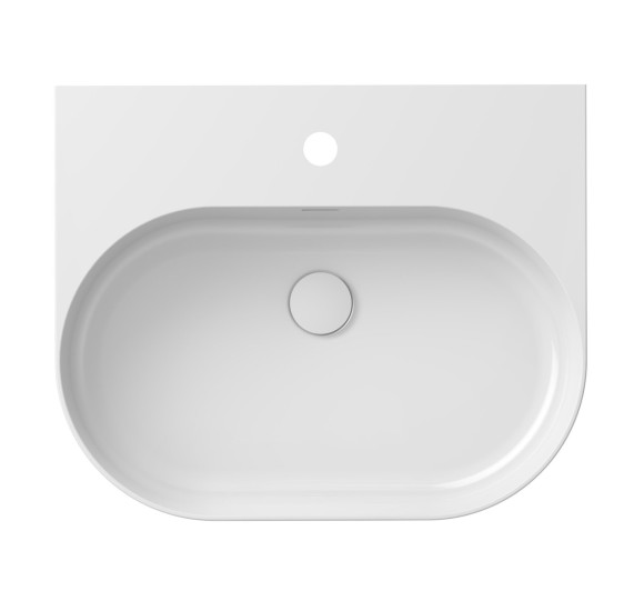 Ravak keraminis praustuvas Ceramic Slim O Wall, su anga perpildymui, baltos blizgios spalvos