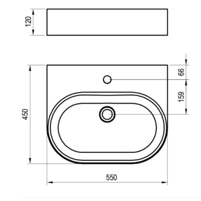 Ravak keraminis praustuvas Ceramic Slim O Wall, su anga perpildymui, baltos blizgios spalvos