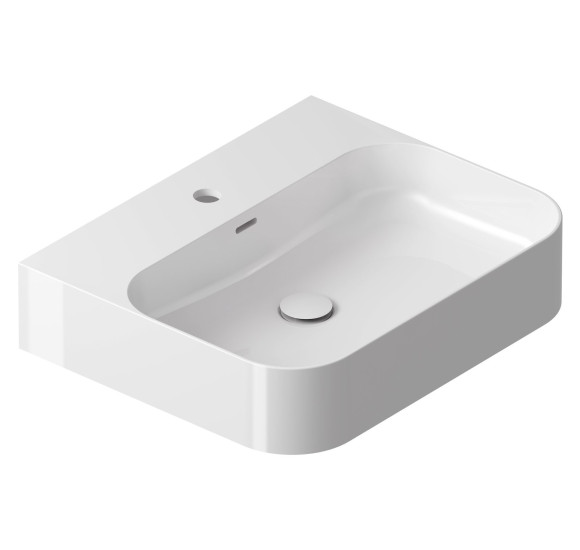 Ravak keraminis praustuvas Ceramic Slim R Wall, su anga perpildymui, baltos blizgios spalvos