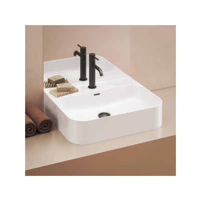 Ravak keraminis praustuvas Ceramic Slim R Wall, su anga perpildymui, baltos blizgios spalvos