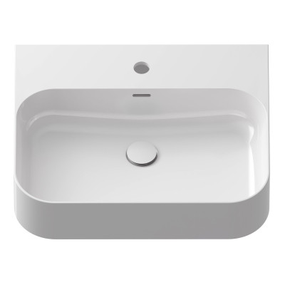 Ravak keraminis praustuvas Ceramic Slim R Wall, su anga perpildymui, baltos blizgios spalvos