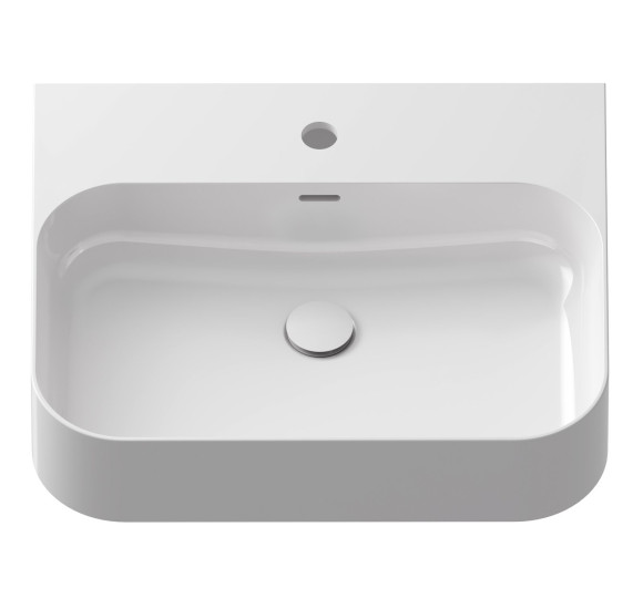 Ravak keraminis praustuvas Ceramic Slim R Wall, su anga perpildymui, baltos blizgios spalvos