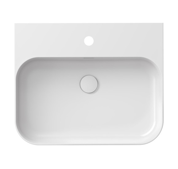 Ravak keraminis praustuvas Ceramic Slim R Wall, su anga perpildymui, baltos blizgios spalvos