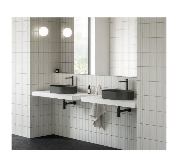 Ravak keraminis praustuvas Ceramic Slim O, be angos perpildymui, antracito matinės spalvos