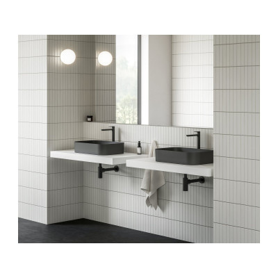 Ravak keraminis praustuvas Ceramic Slim R, be angos perpildymui, antracito matinės spalvos