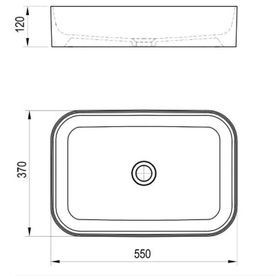 Ravak keraminis praustuvas Ceramic Slim R, be angos perpildymui, antracito matinės spalvos