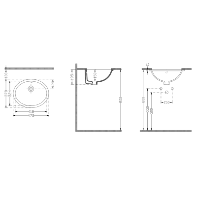 DuraSeramik praustuvas Hilton 47,2x37,8 blizgus baltas
