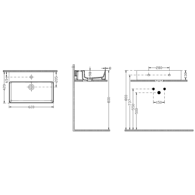 DuraSeramik Twins praustuvas 60x42