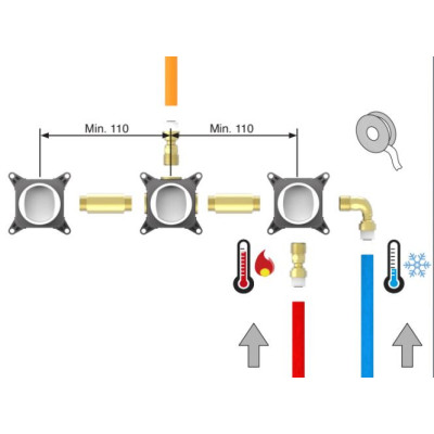 QD MagistroLab potinkinių dalių komplektas dušo sistemai