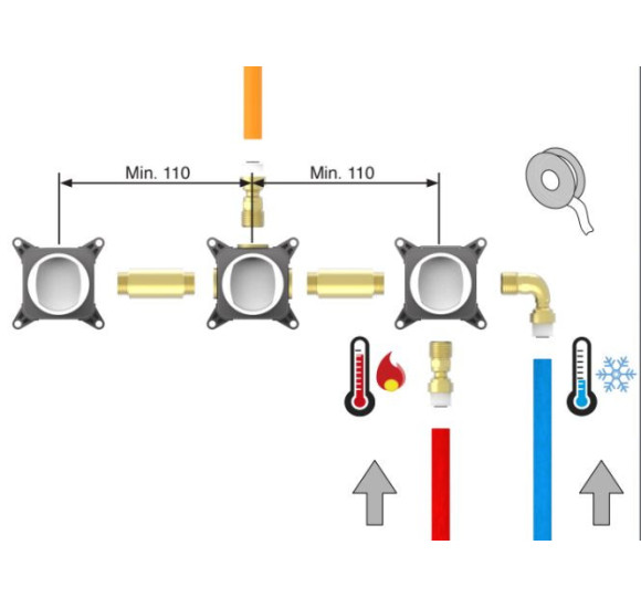 QD MagistroLab potinkinių dalių komplektas dušo sistemai