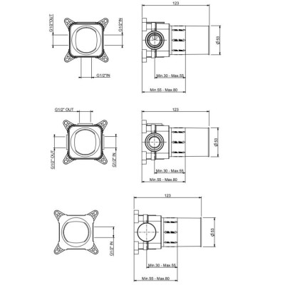 QD MagistroLab potinkinių dalių komplektas dušo sistemai