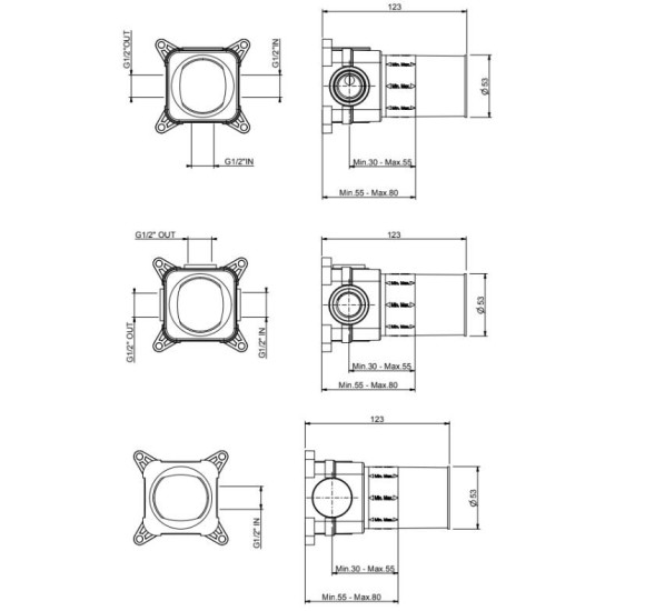 QD MagistroLab potinkinių dalių komplektas dušo sistemai