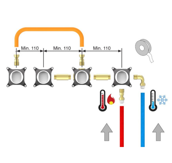 QD MagistroLab potinkinių dalių komplektas vonios maišytuvui