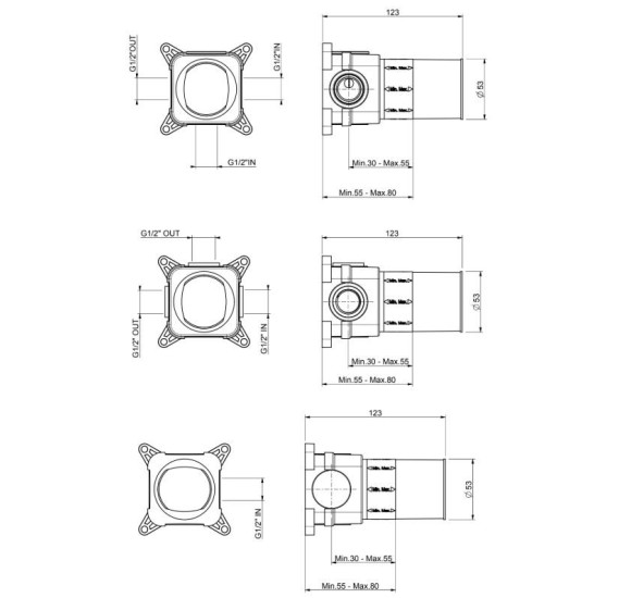QD MagistroLab potinkinių dalių komplektas vonios maišytuvui