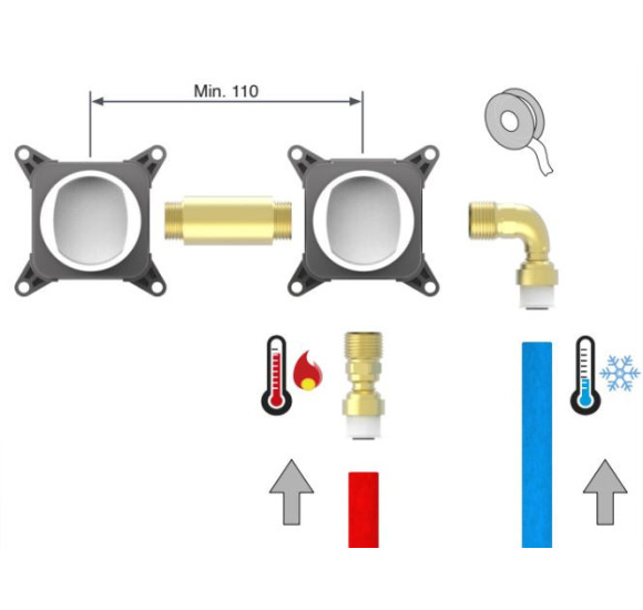 QD MagistroLab potinkinės dalies komplektas, praustuvo maišytuvui