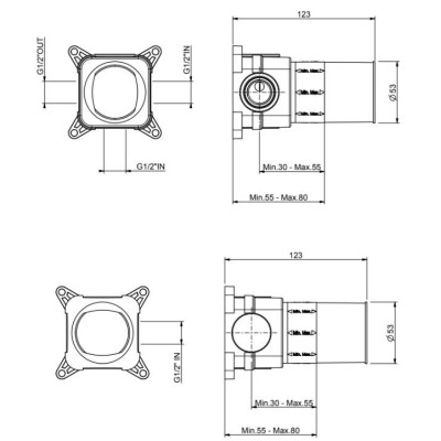 QD MagistroLab potinkinės dalies komplektas, praustuvo maišytuvui