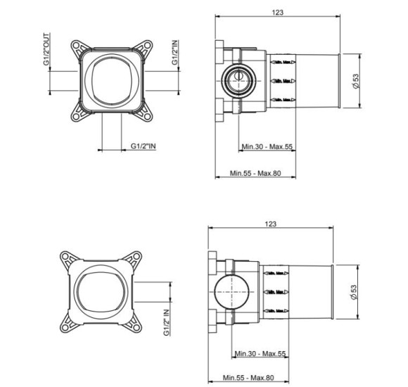 QD MagistroLab potinkinės dalies komplektas, praustuvo maišytuvui