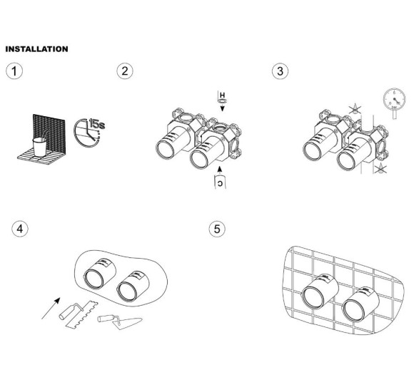 QD potinkinė dalis praustuvo maišytuvui ETERNAL 20, (neutrali, be spalvos)