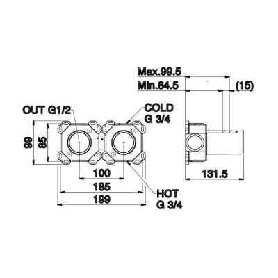 QD potinkinė dalis praustuvo maišytuvui ETERNAL 20, (neutrali, be spalvos)