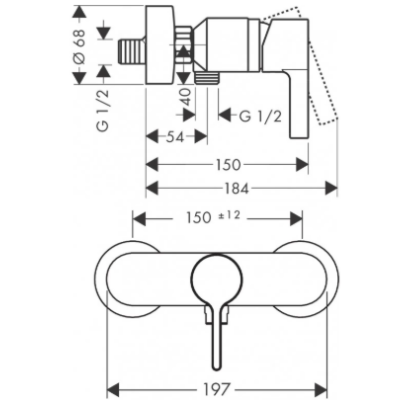 IŠPARDAVIMAS. Hansgrohe Metris S maišytuvas dušui