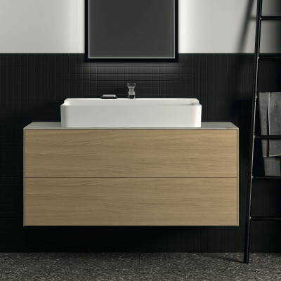 Ideal Standard Conca pakabinama vonios kambario spintelė 120 cm, su 2 stalčiais, šviesaus ąžuolo spalvos