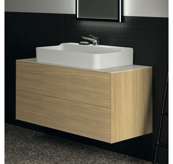 Ideal Standard Conca pakabinama vonios kambario spintelė 120 cm, su 2 stalčiais, šviesaus ąžuolo spalvos